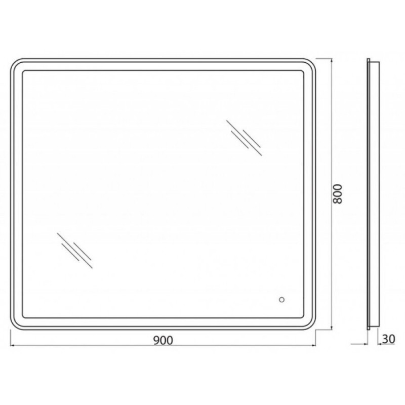 Зеркало BelBagno SPC-MAR-900-800-LED-TCH-WARM 90x80 см со встроенным светильником и сенсорным выключателем и подогревом