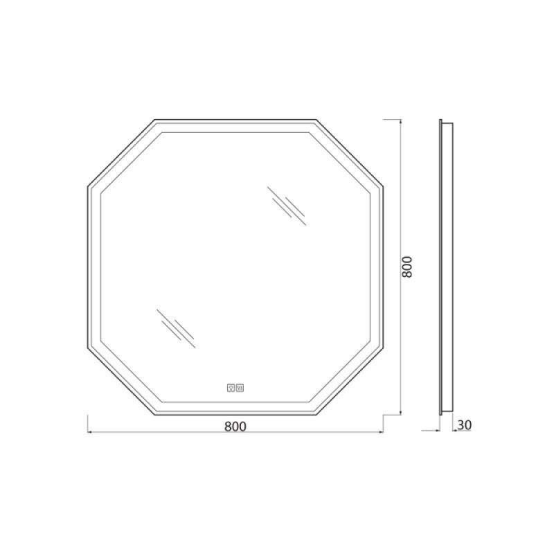 Зеркало BelBagno SPC-OTT-800-800-LED-TCH-WARM 80 см, светодиодная подсветка, с сенсорным выключателем, с подогревом