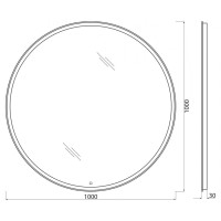 Зеркало BelBagno SPC-RNG-1000-LED-TCH-WARM, 100 см, с подсветкой, белый
