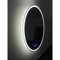 Зеркало BelBagno SPC-RNG-700-LED-TCH-RAD 70 см со встроенным светильником, сенсорным выключателем, bluetooth, цифровым термометром, радио