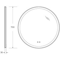 Зеркало BelBagno SPC-RNG-700-LED-TCH-SND, 70 см, с подсветкой, голосовым управлением и подогревом