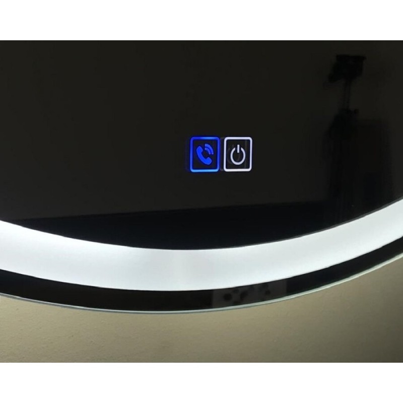 Зеркало BelBagno SPC-RNG-800-LED-TCH-PHONE 80 см со встроенным светильником, сенсорным выключателем, блютуз-модулем, микрофоном и динамиками