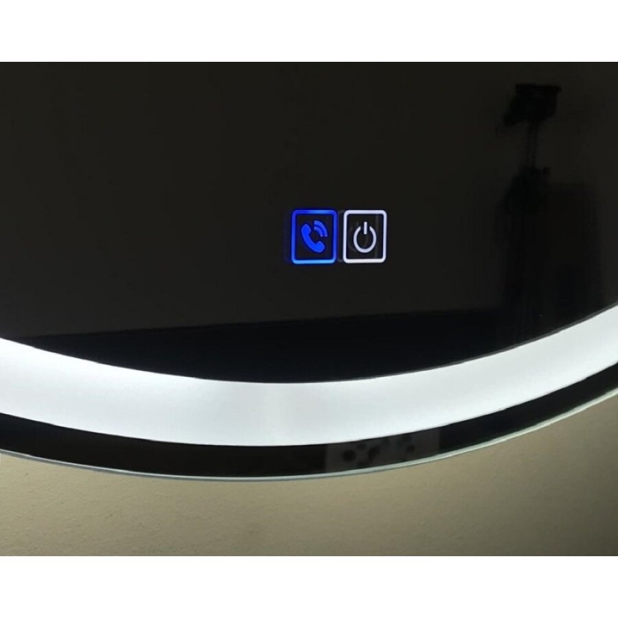 Зеркало BelBagno SPC-RNG-800-LED-TCH-PHONE 80 см со встроенным светильником, сенсорным выключателем, блютуз-модулем, микрофоном и динамиками