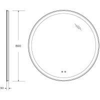 Зеркало BelBagno SPC-RNG-800-LED-TCH-SND, 80 см, со встроенной подсветкой, голосовым управлением и подогревом