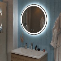 Зеркало BelBagno SPC-RNG-800-LED-TCH-SND, 80 см, со встроенной подсветкой, голосовым управлением и подогревом