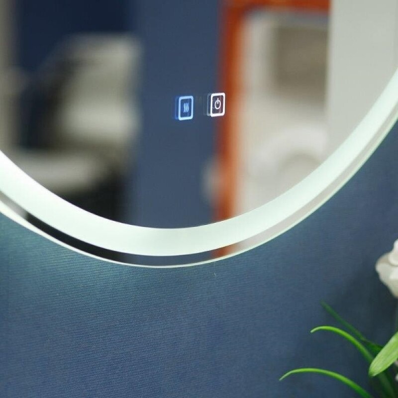 Зеркало BelBagno SPC-RNG-800-LED-TCH-SND, 80 см, со встроенной подсветкой, голосовым управлением и подогревом