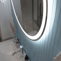 Зеркало BelBagno SPC-RNG-800-LED-TCH-SND, 80 см, со встроенной подсветкой, голосовым управлением и подогревом