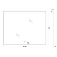 Зеркало BelBagno SPC-UNO 100 см, с подсветкой, белый, SPC-UNO-1000-800-TCH