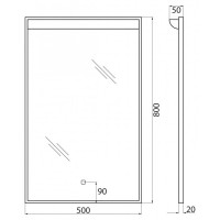 Зеркало BelBagno SPC-UNO 50 см, с подсветкой, белый, SPC-UNO-500-800-TCH