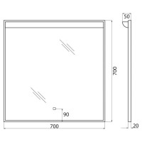 Зеркало BelBagno SPC-UNO 70 см, с подсветкой, белый, SPC-UNO-700-700-TCH