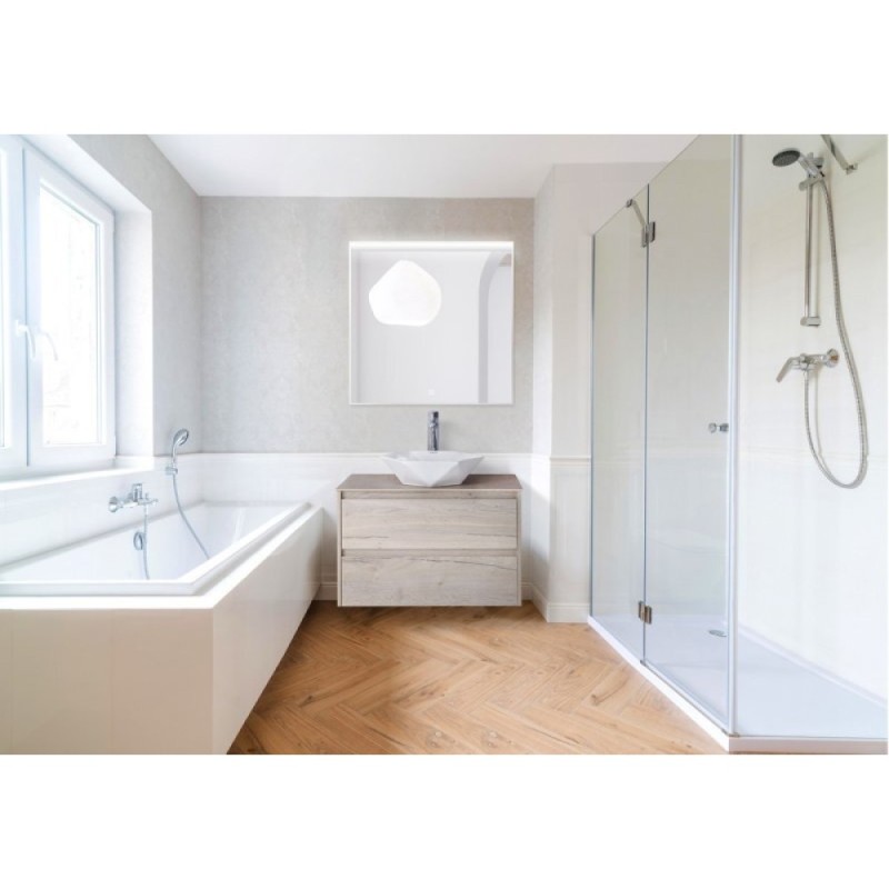 Зеркало BelBagno SPC-UNO 80 см, с подсветкой, белый, SPC-UNO-800-800-TCH
