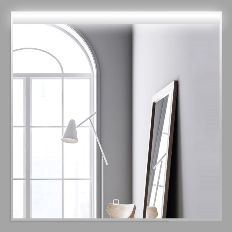 Зеркало BelBagno SPC-UNO 80 см, с подсветкой, белый, SPC-UNO-800-800-TCH