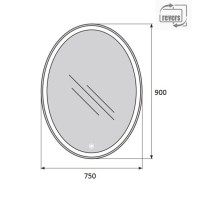 Зеркало BelBagno SPC-VST-750-900-LED-TCH 75 x 90 см со встроенным светильником и сенсорным выключателем