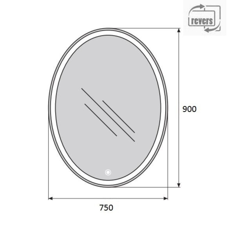 Зеркало BelBagno SPC-VST-750-900-LED-TCH 75 x 90 см со встроенным светильником и сенсорным выключателем