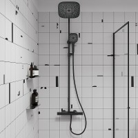 Душевая система Iddis SpaHome SPHBLTKi06, термостатическая, черный матовый