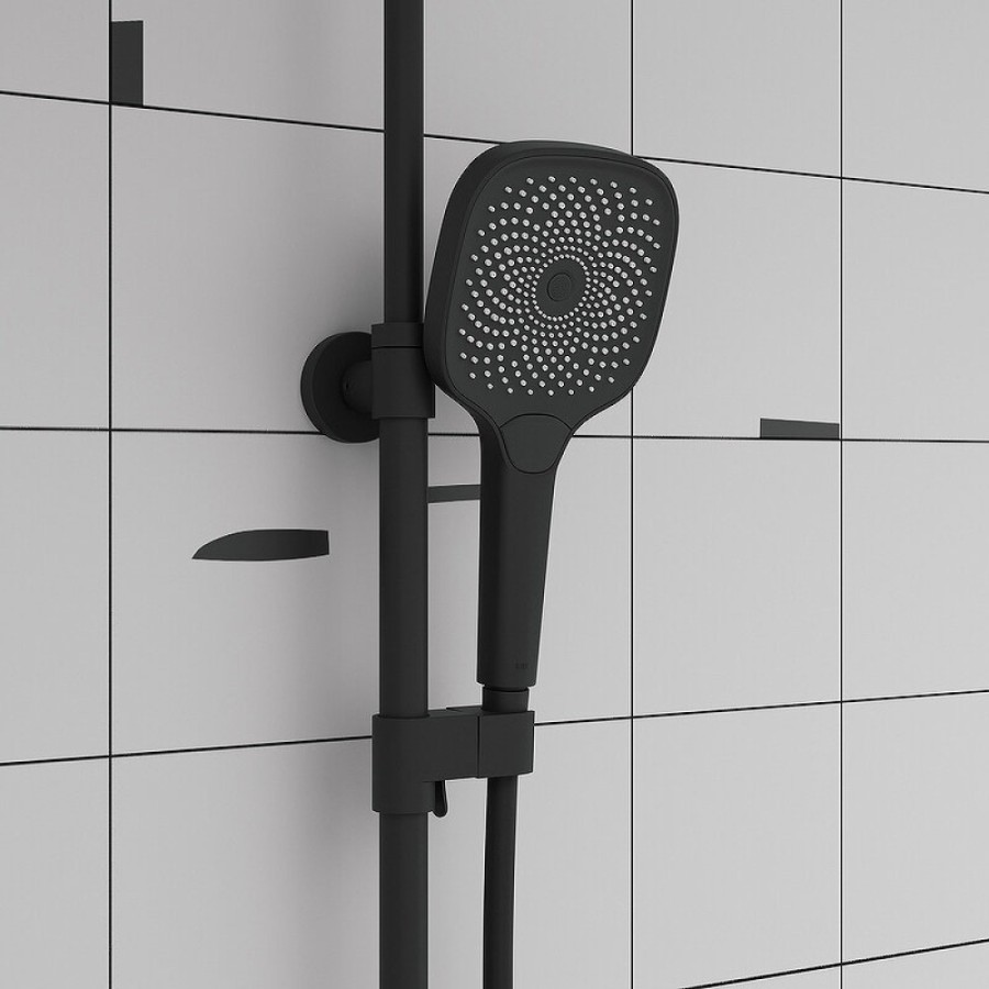 Душевая система Iddis SpaHome SPHBLTKi06, термостатическая, черный матовый