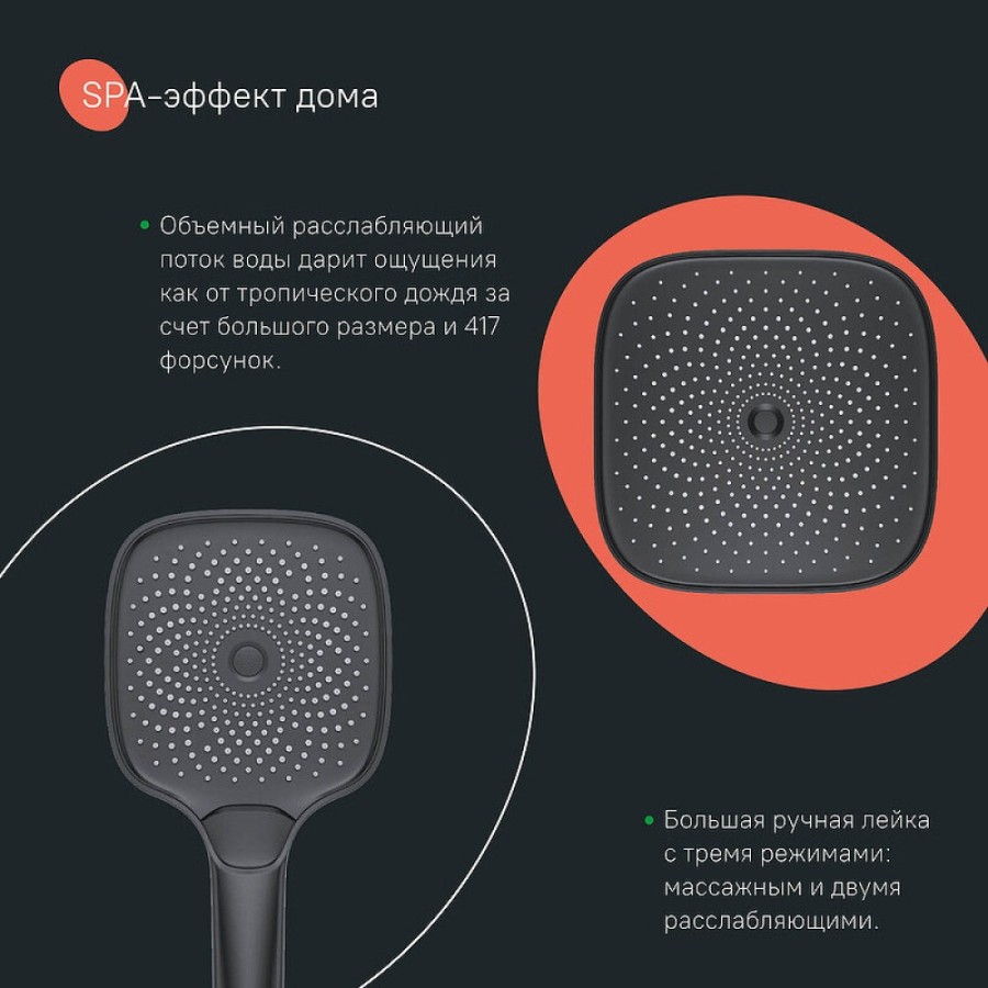 Душевая система Iddis SpaHome SPHBLTKi06, термостатическая, черный матовый