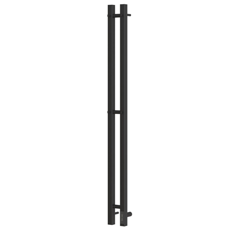 Полотенцесушитель электрический Apextermo Sirius SR10111BM, ширина 10 см, высота 110 см, диммер справа, цвет черный матовый