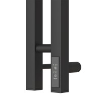 Полотенцесушитель электрический Apextermo Sirius SR10111BM, ширина 10 см, высота 110 см, диммер справа, цвет черный матовый