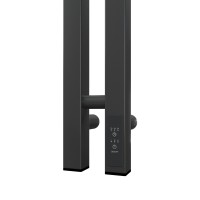 Полотенцесушитель электрический Apextermo Sirius SR10111GF, ширина 10 см, высота 110 см, диммер справа, цвет графит металлик