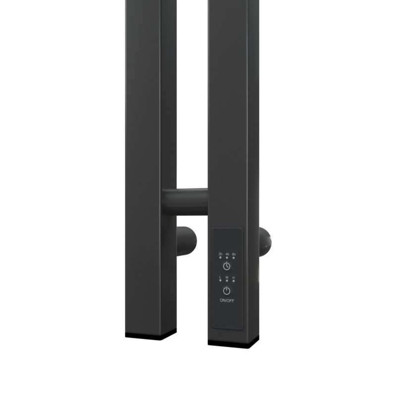 Полотенцесушитель электрический Apextermo Sirius SR10111GF, ширина 10 см, высота 110 см, диммер справа, цвет графит металлик