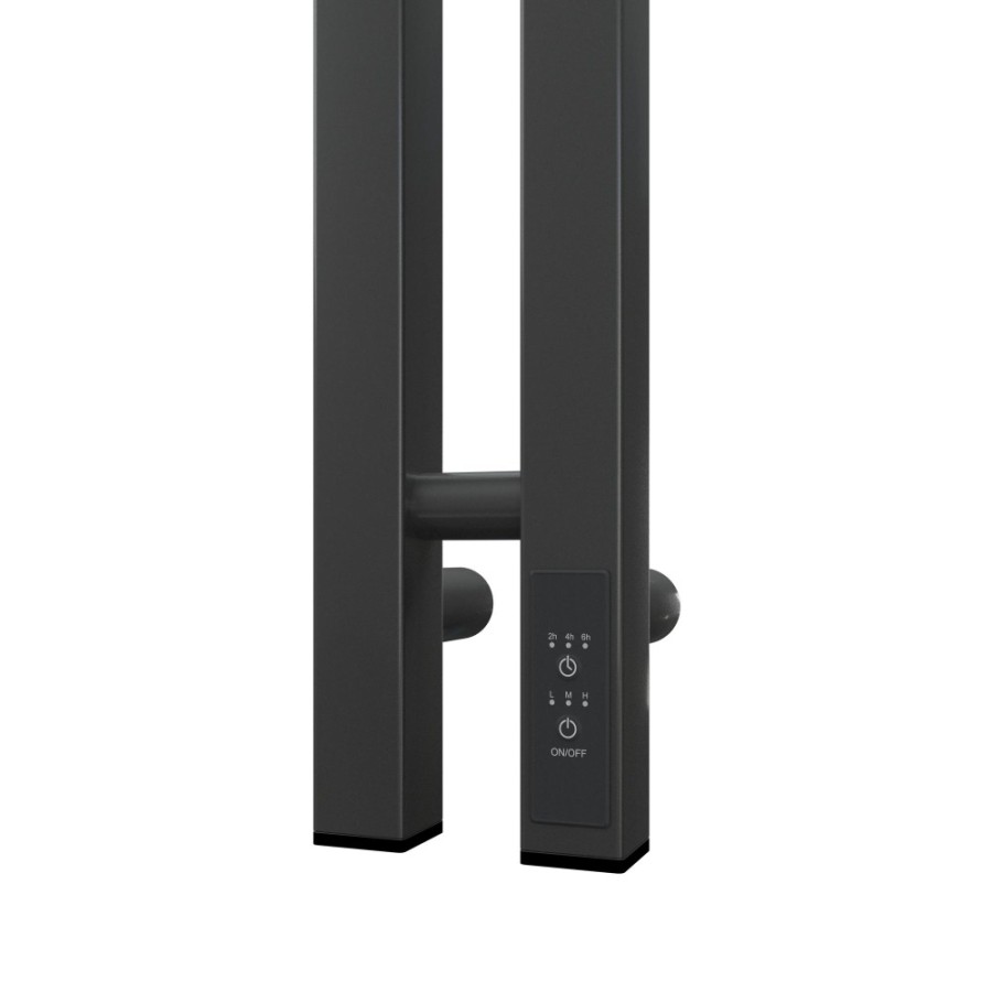 Полотенцесушитель электрический Apextermo Sirius SR10111GF, ширина 10 см, высота 110 см, диммер справа, цвет графит металлик