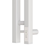 Полотенцесушитель электрический Apextermo Sirius SR10111WM, ширина 10 см, высота 110 см, диммер справа, цвет белый матовый