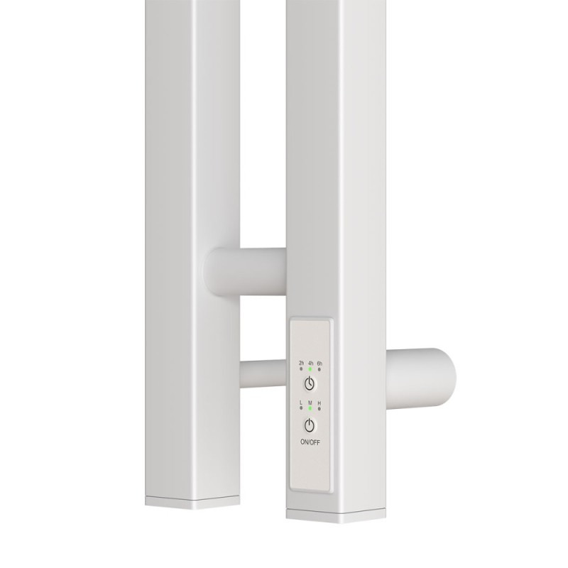 Полотенцесушитель электрический Apextermo Sirius SR10111WM, ширина 10 см, высота 110 см, диммер справа, цвет белый матовый