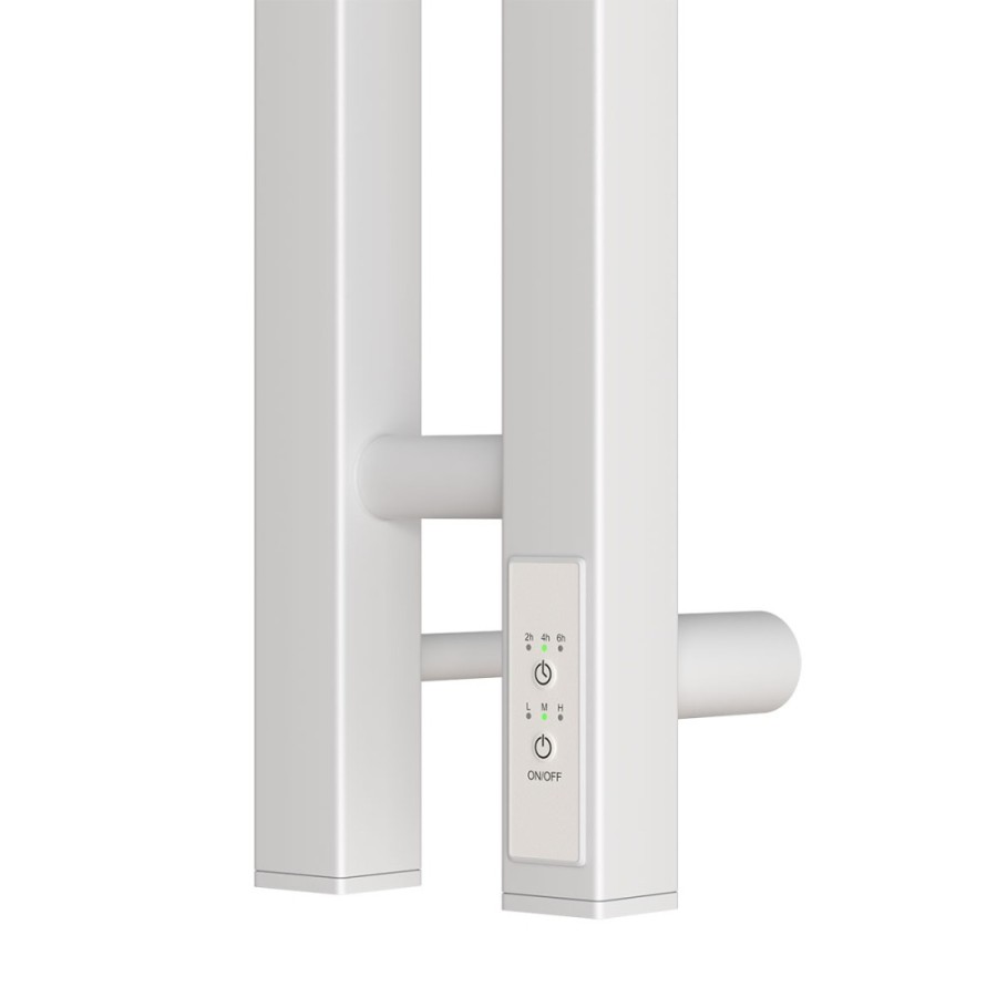 Полотенцесушитель электрический Apextermo Sirius SR10111WM, ширина 10 см, высота 110 см, диммер справа, цвет белый матовый