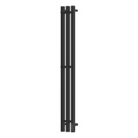 Полотенцесушитель электрический Apextermo Sirius SR10112BM, ширина 15 см, высота 110 см, диммер справа, цвет черный матовый