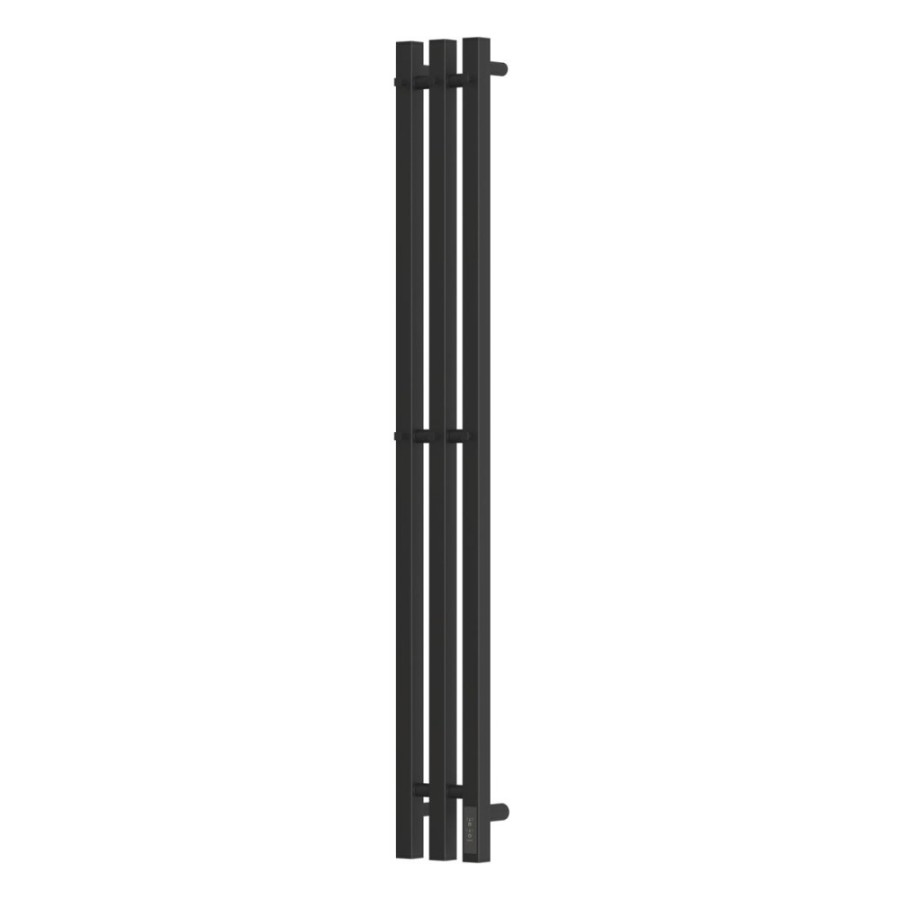 Полотенцесушитель электрический Apextermo Sirius SR10112BM, ширина 15 см, высота 110 см, диммер справа, цвет черный матовый