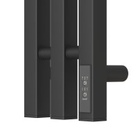 Полотенцесушитель электрический Apextermo Sirius SR10112BM, ширина 15 см, высота 110 см, диммер справа, цвет черный матовый