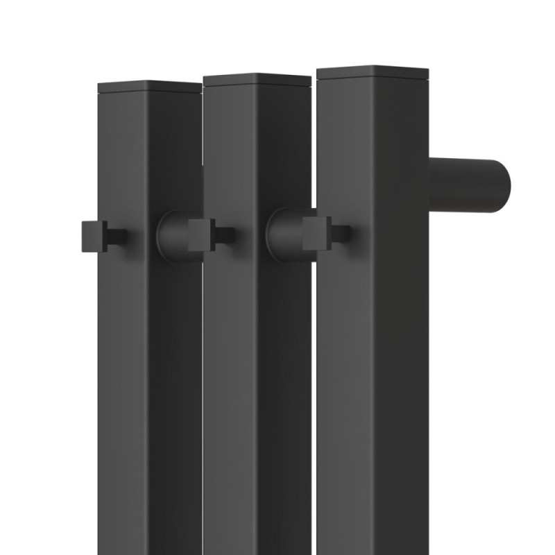 Полотенцесушитель электрический Apextermo Sirius SR10112BM, ширина 15 см, высота 110 см, диммер справа, цвет черный матовый