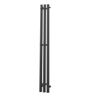 Полотенцесушитель электрический Apextermo Sirius SR10112GF, ширина 15 см, высота 110 см, диммер справа, цвет графит металлик