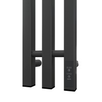 Полотенцесушитель электрический Apextermo Sirius SR10112GF, ширина 15 см, высота 110 см, диммер справа, цвет графит металлик