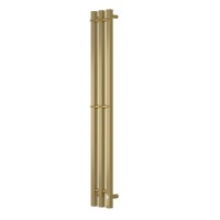 Полотенцесушитель электрический Apextermo Sirius SR10112GL, ширина 15 см, высота 110 см, диммер справа, с крючками, цвет золото матовое