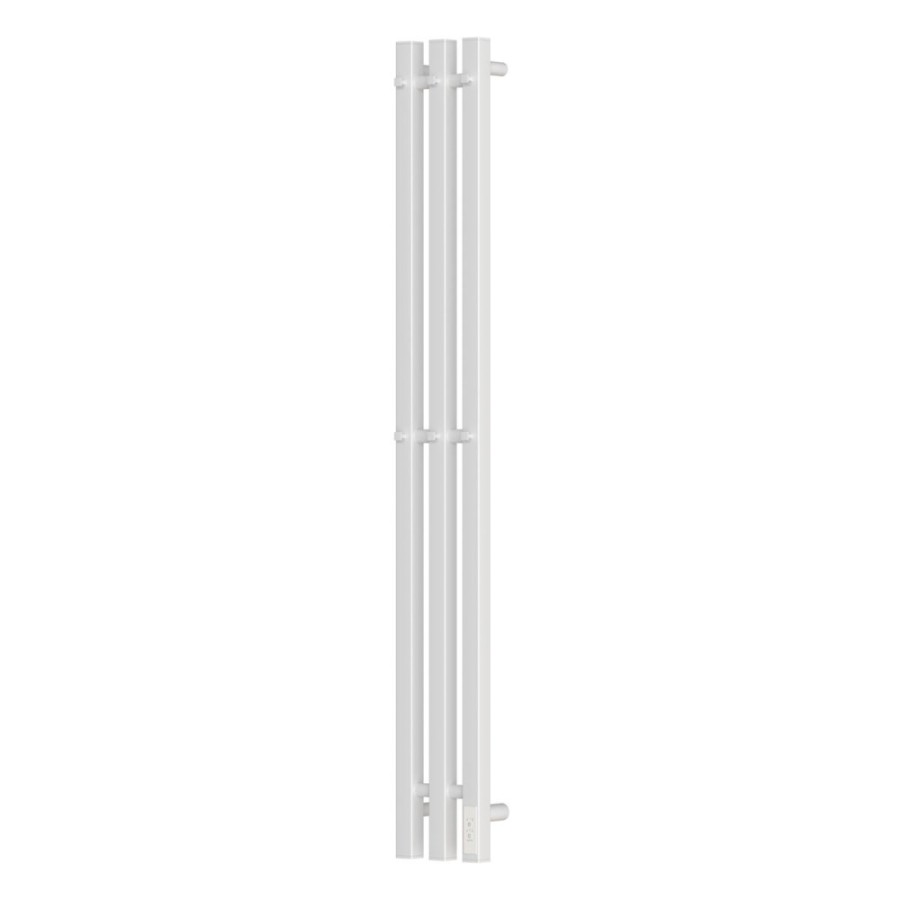 Полотенцесушитель электрический Apextermo Sirius SR10112WM, ширина 15 см, высота 110 см, диммер справа, цвет белый матовый