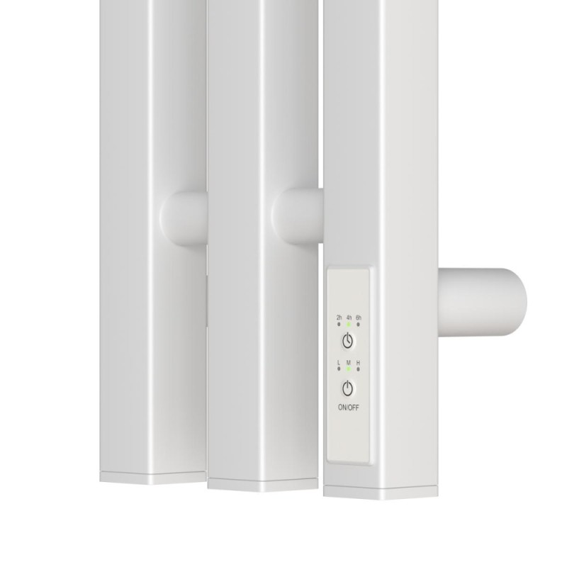 Полотенцесушитель электрический Apextermo Sirius SR10112WM, ширина 15 см, высота 110 см, диммер справа, цвет белый матовый