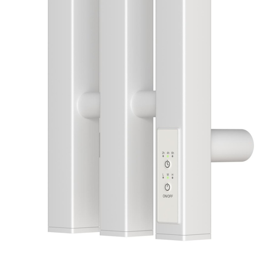 Полотенцесушитель электрический Apextermo Sirius SR10112WM, ширина 15 см, высота 110 см, диммер справа, цвет белый матовый