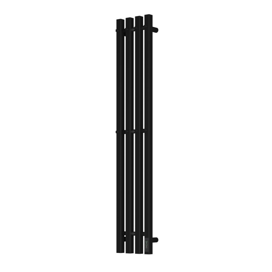 Полотенцесушитель электрический Apextermo Sirius SR10113BM, ширина 20 см, высота 110 см, диммер справа, цвет черный матовый
