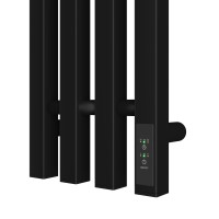 Полотенцесушитель электрический Apextermo Sirius SR10113BM, ширина 20 см, высота 110 см, диммер справа, цвет черный матовый