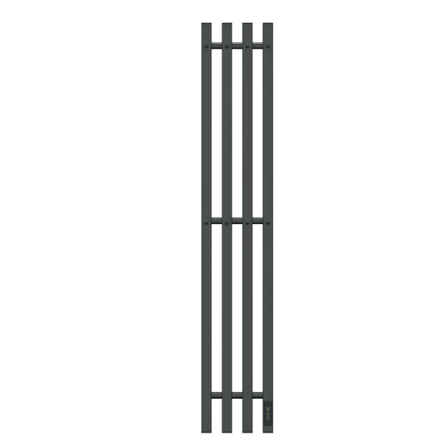 Полотенцесушитель электрический Apextermo Sirius SR10113GF, ширина 20 см, высота 110 см, диммер справа, цвет графит металлик