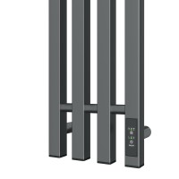 Полотенцесушитель электрический Apextermo Sirius SR10113GF, ширина 20 см, высота 110 см, диммер справа, цвет графит металлик
