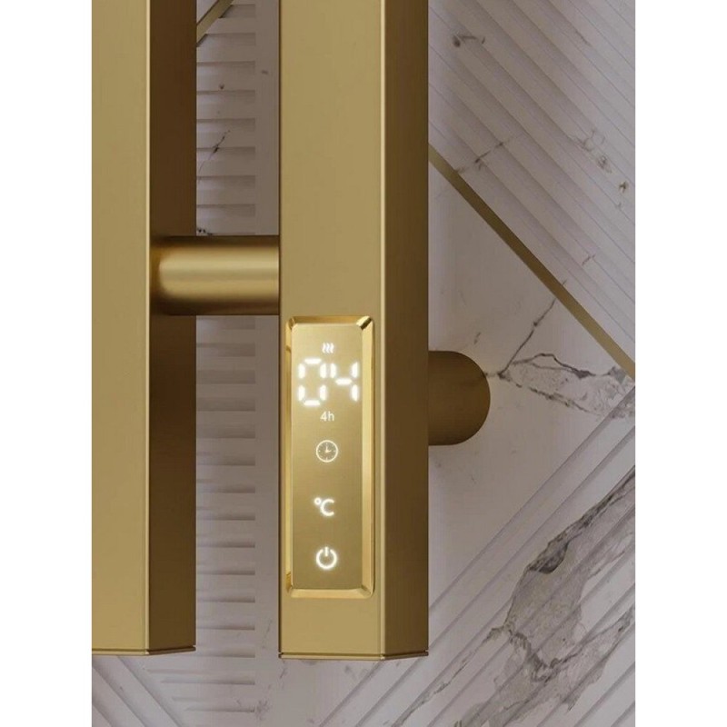 Полотенцесушитель электрический Apextermo Sirius SR10113GL, ширина 20 см, высота 110 см, диммер справа, золото матовое