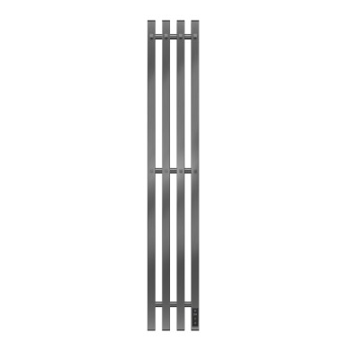 Полотенцесушитель электрический Apextermo Sirius SR10113GN, ширина 15 см, высота 110 см, диммер справа, с крючками, цвет оружейная сталь