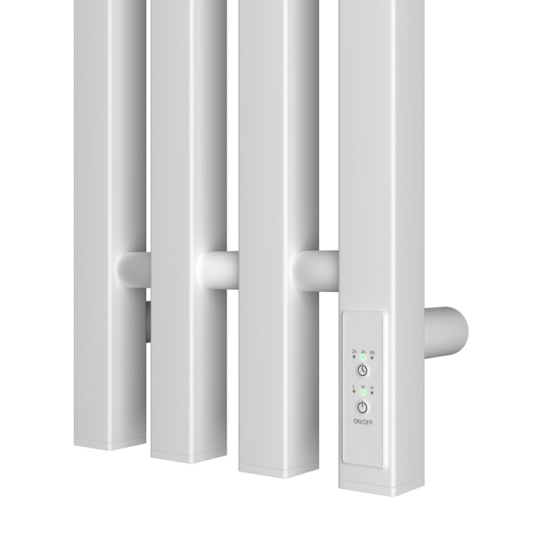 Полотенцесушитель электрический Apextermo Sirius SR10113WM, ширина 20 см, высота 110 см, диммер справа, цвет белый матовый