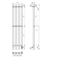 Полотенцесушитель электрический Apextermo Sirius SR10113WM, ширина 20 см, высота 110 см, диммер справа, цвет белый матовый