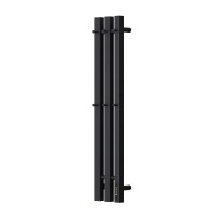 Полотенцесушитель электрический Apextermo Sirius SR10182BL, ширина 15 см, высота 80 см, с крючками, диммер справа, цвет черный