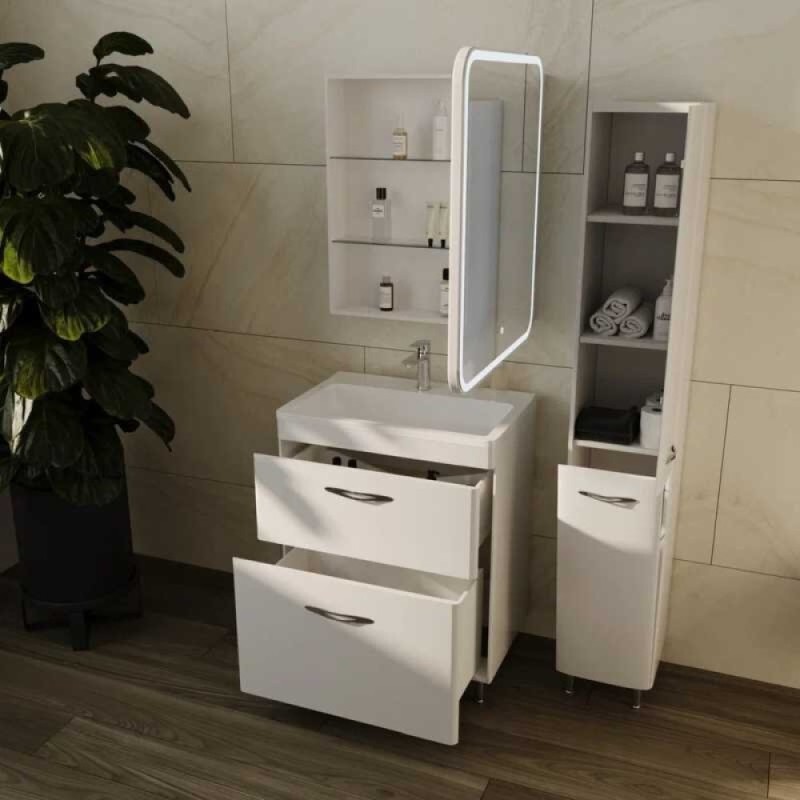 Зеркало-шкаф Style Line El Fante Каре, 70 см, с подсветкой и сенсором, СС-00002275