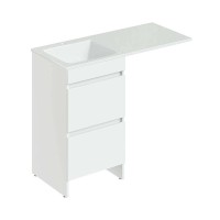 Раковина Orange Камилла 110 см, из искусственного камня, чаша слева, белая, ST-110RAL